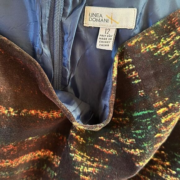 Linea Domani - Mixed Print Pencil Skirt Abstract Wearable Art Sz 12 - Picture 7 of 9